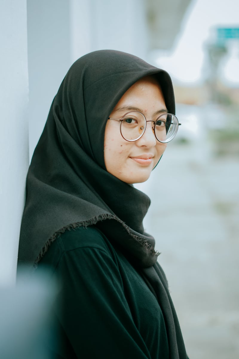 Woman Wearing Eyeglasses and Hijab